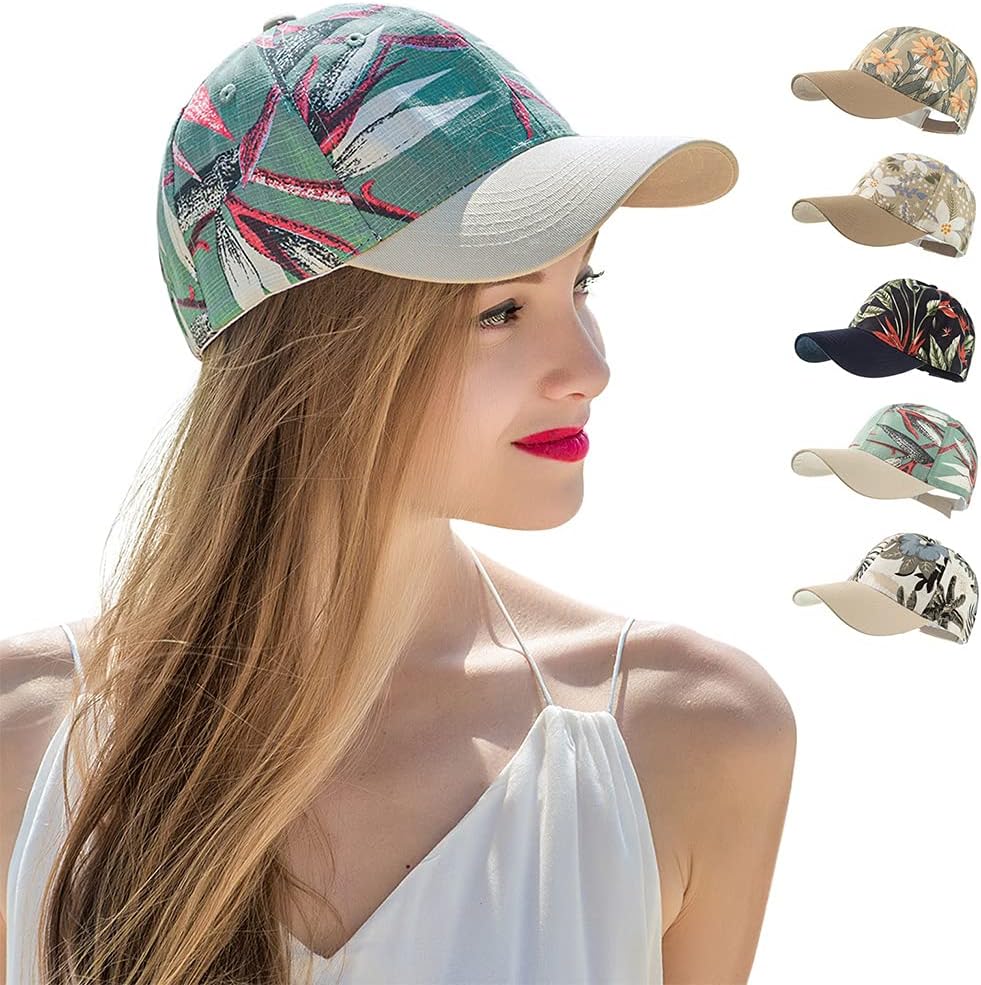 Stylish Adjustable Baseball Cap with Floral Print