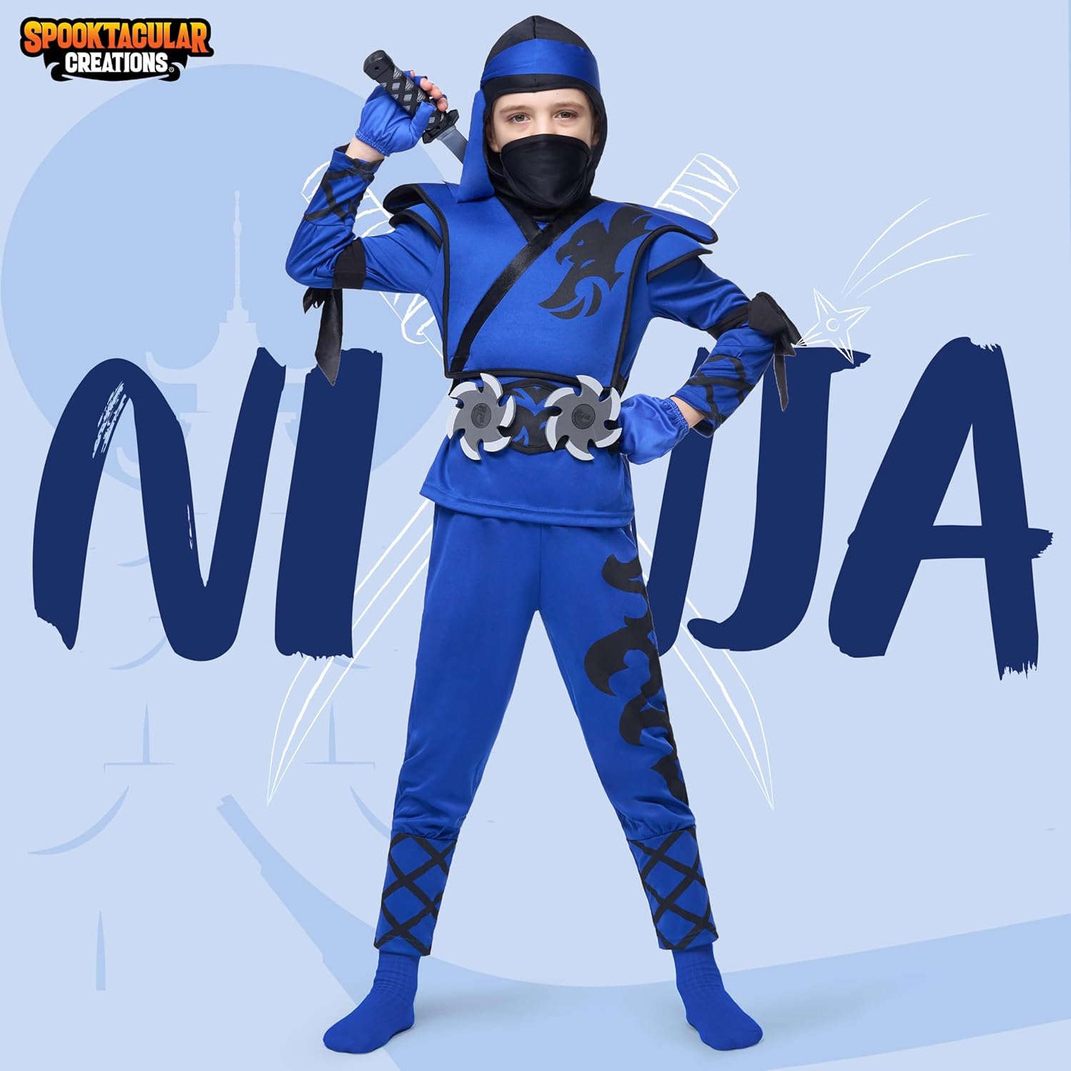 Spooktacular Creations Kids Birdy Blue Ninja Costume for Boys