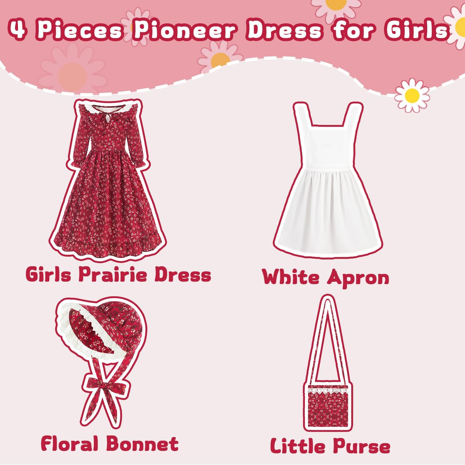 Adorable Colonial Prairie Girls Dress Perfect for Little BSmithers