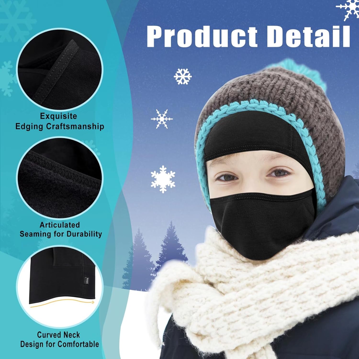 2 Pack Kids Balaclava Face Mask for Winter Ski and Cycling