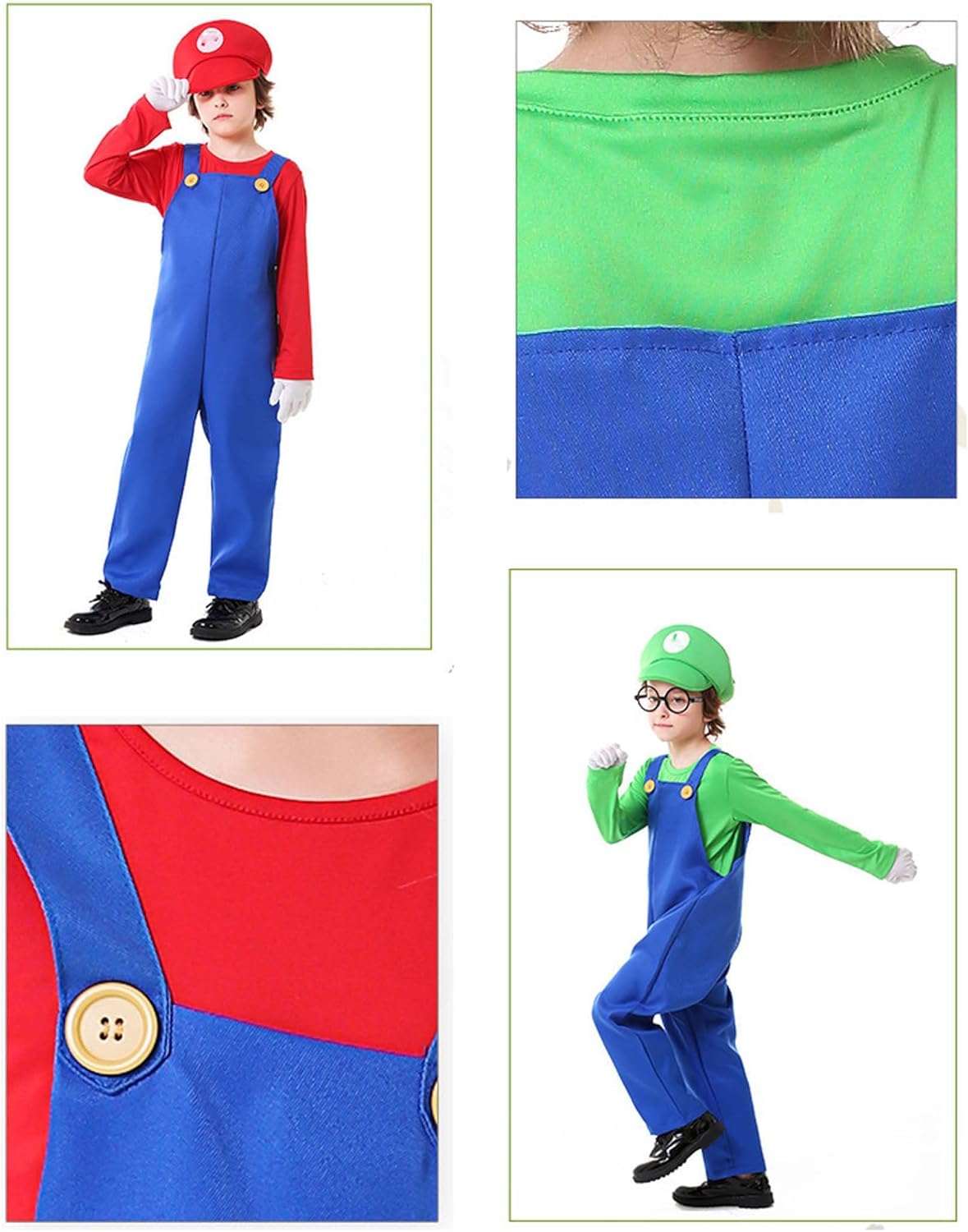 Halloween Costume Kids Plumber Jumpsuit Set