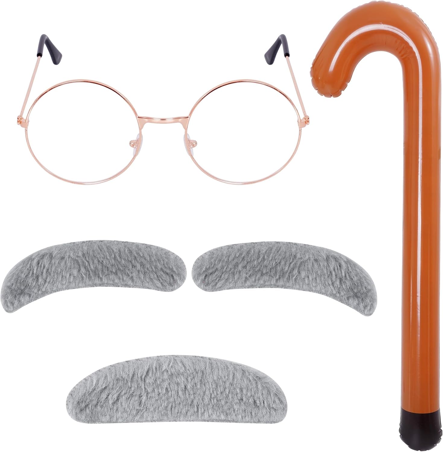 Dxhycc 100th Day Grandpa Costume Set - Glasses Accessories for Grandma Costume