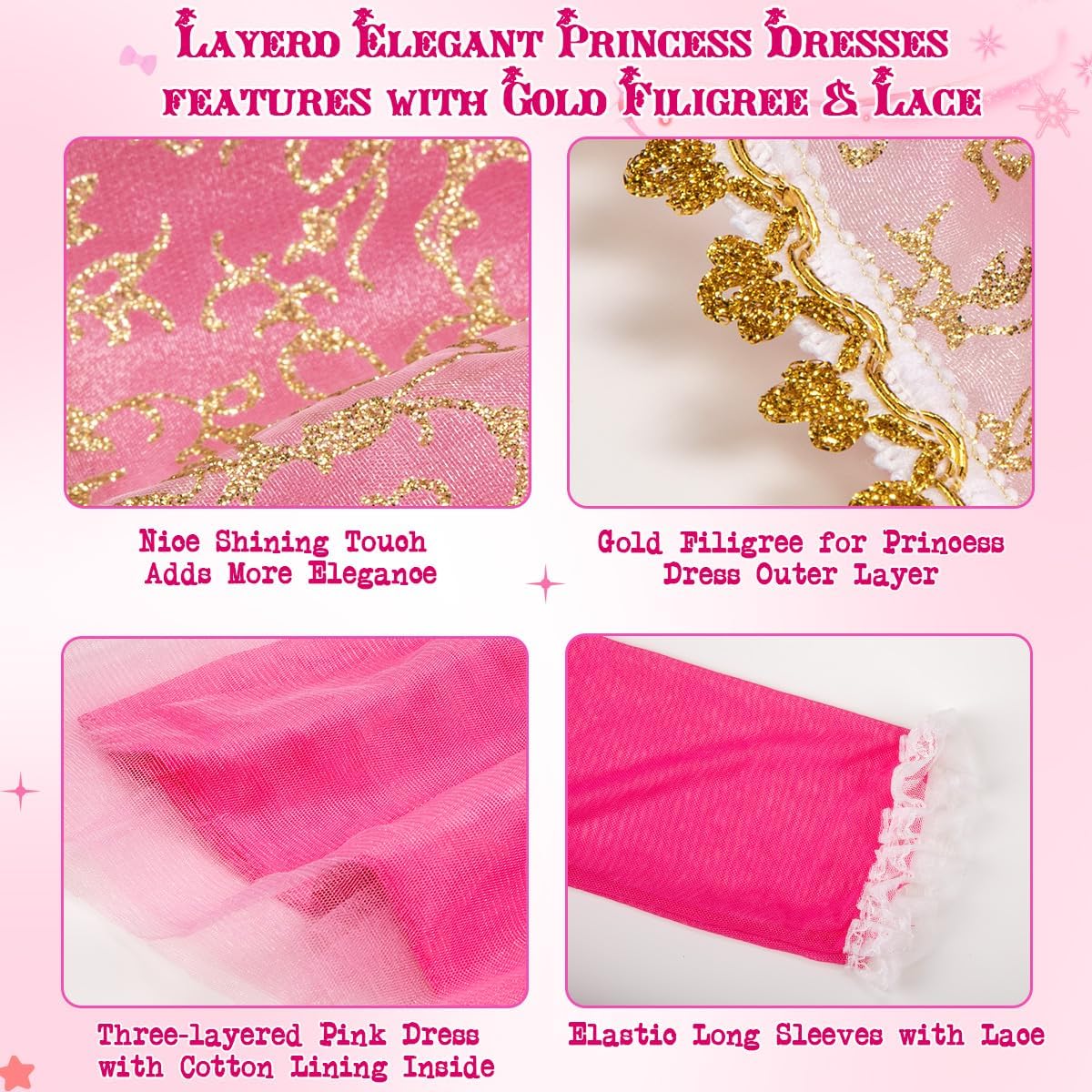 Meland - Sparkling Princess Dress Up Gown for Girls - Posh Elegant P firmware