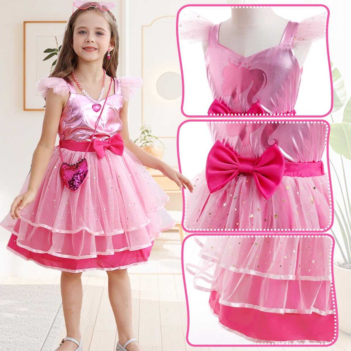 Perfect Girls Pink Cosplay Costume Dress for Halloween