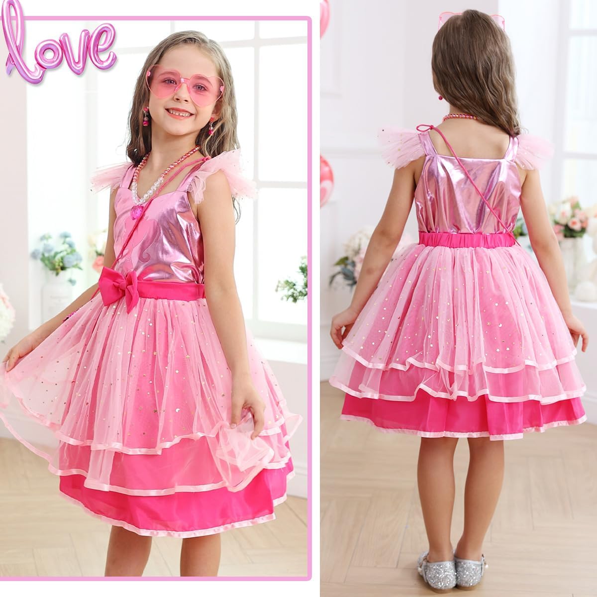 Perfect Girls Pink Cosplay Costume Dress for Halloween