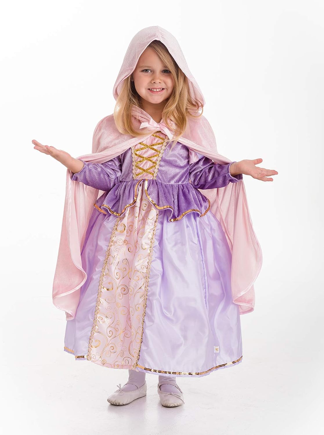 Little Adventures Pink Cloak Girls Costume - Machine Washable Play Party Set