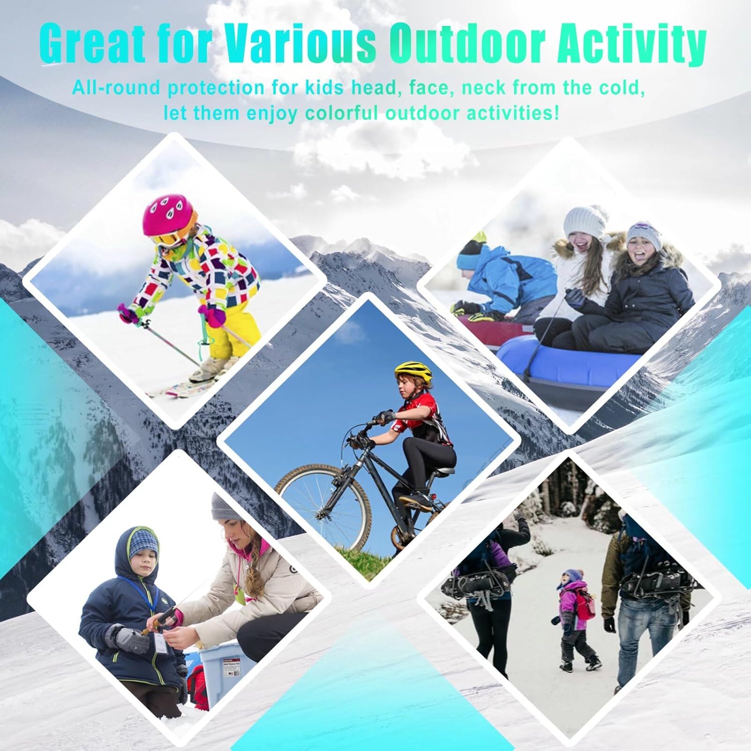 2 Pack Kids Balaclava Face Mask for Winter Ski and Cycling