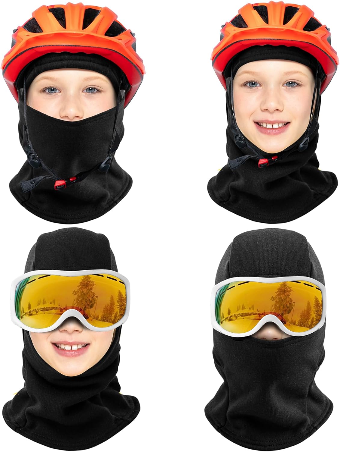 ZUMULIAN Ski Mask Balaclava for Kids Cold Weather Warm 2 Packs