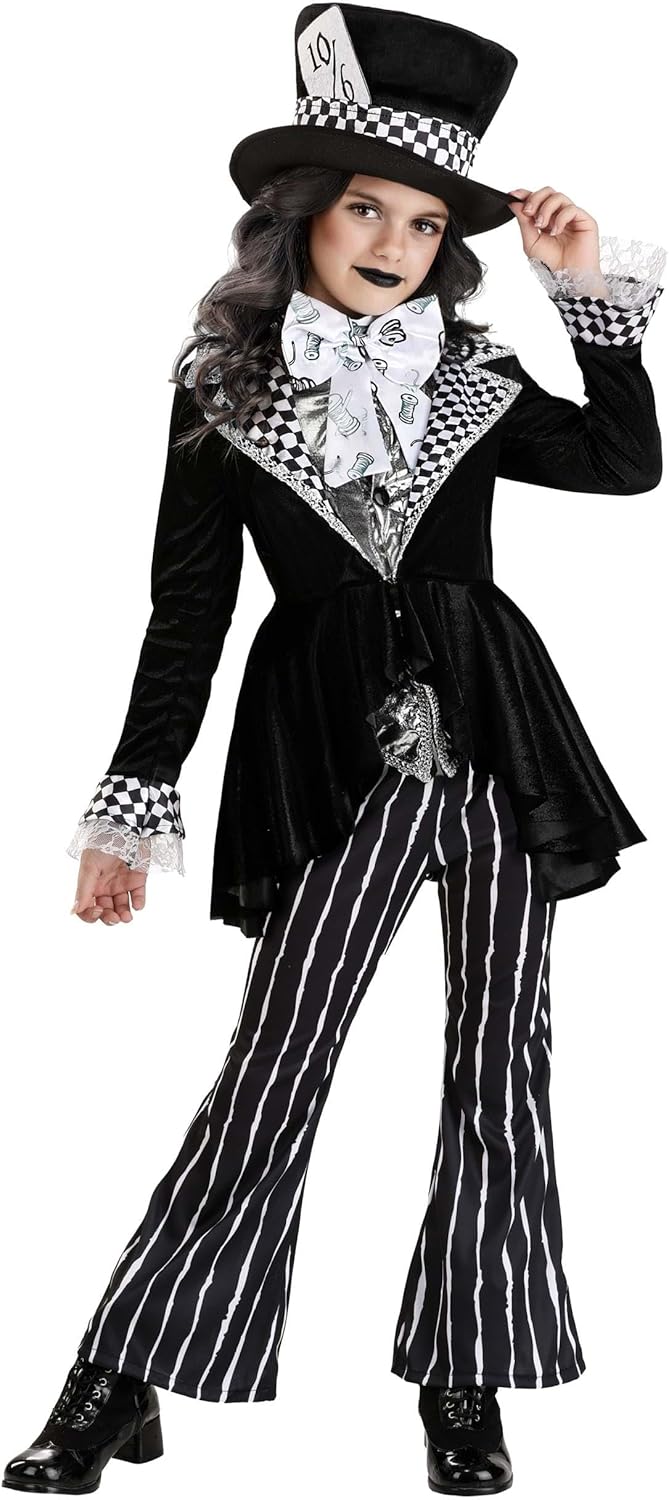 Fun Costumes - Mad Hatter Costume for Girls - Dark Wonderland Outfit