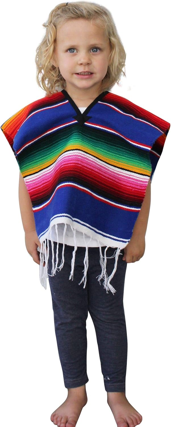 Del Mex Kids Mexican Serape P Poncho Costume