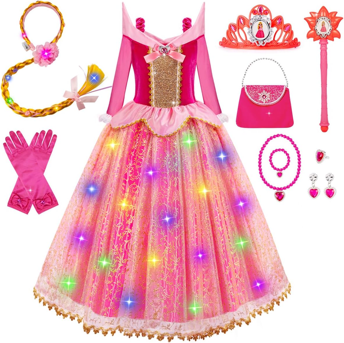 Meland - Sparkling Princess Dress Up Gown for Girls - Posh Elegant P firmware