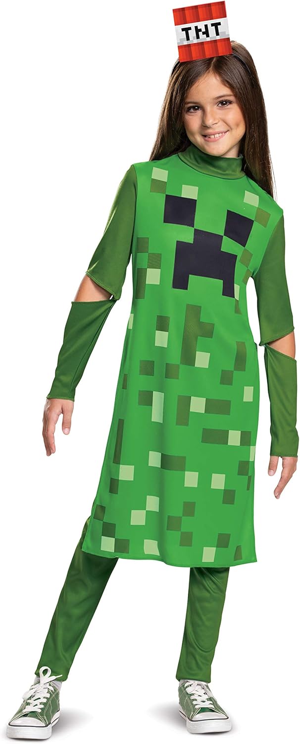 Minecraft String Spirit Creeper Girl Child Costume