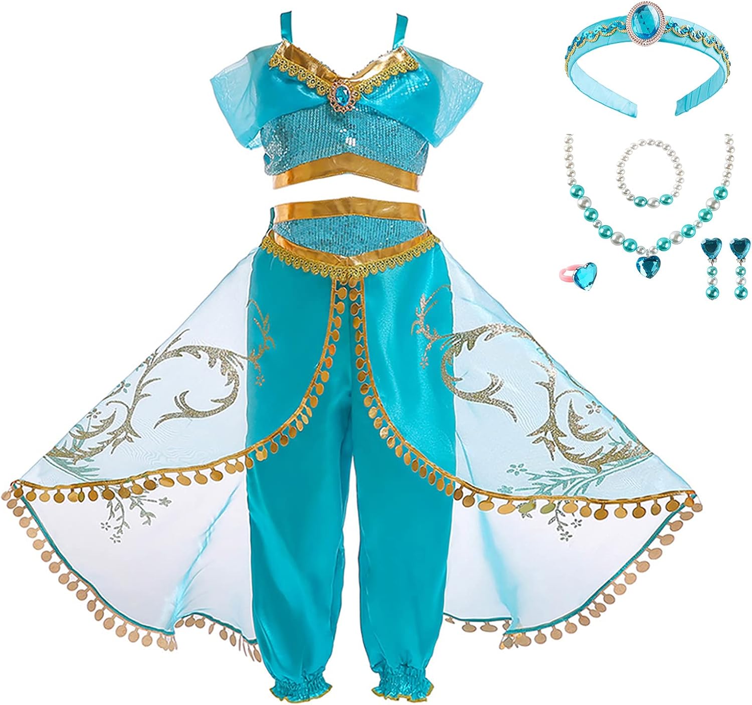 Girls Arabian Princess Halloween Cosplay Costume Set