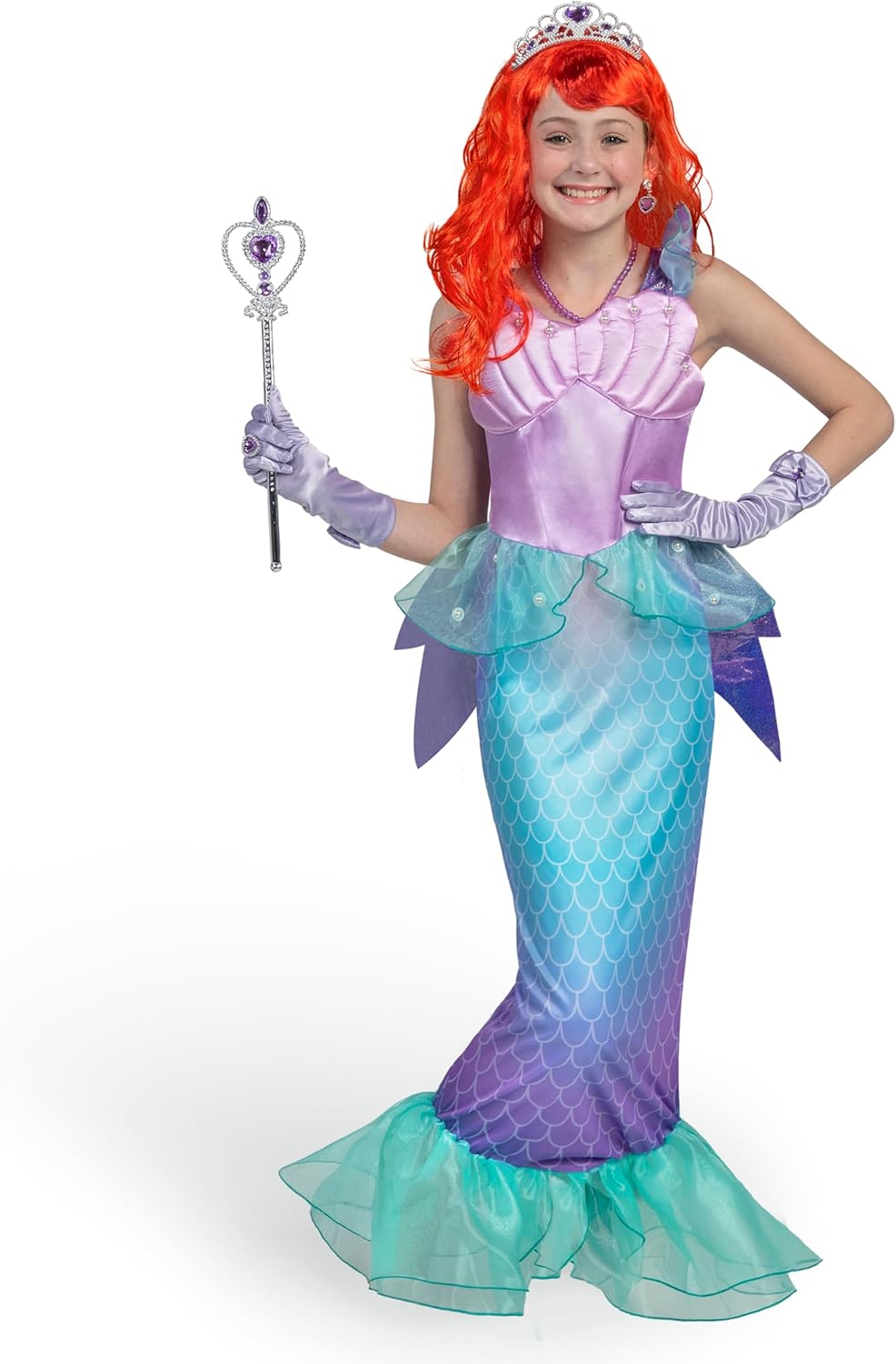 Halloween Mermaid Princess Costume for Girls 4-6
