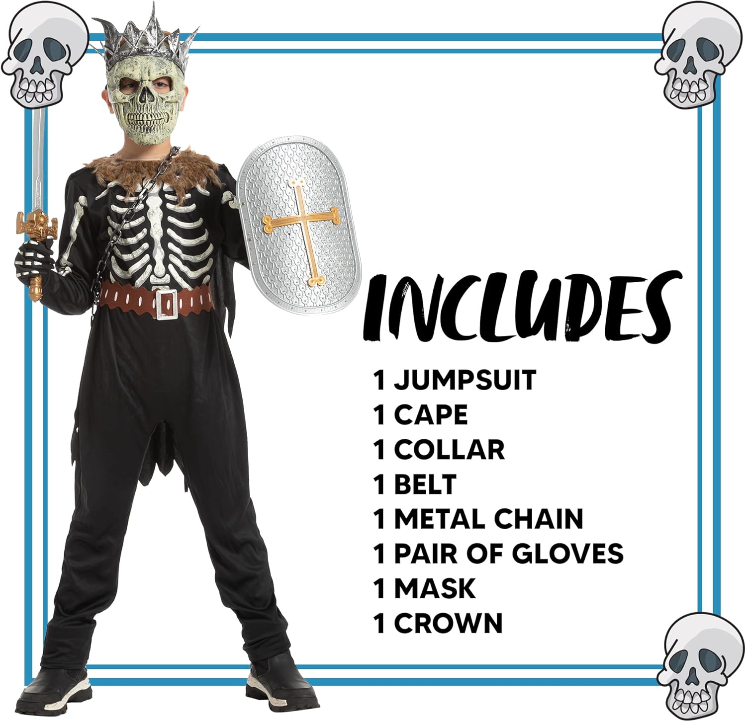 Halloween Skeleton Knight costume for boys