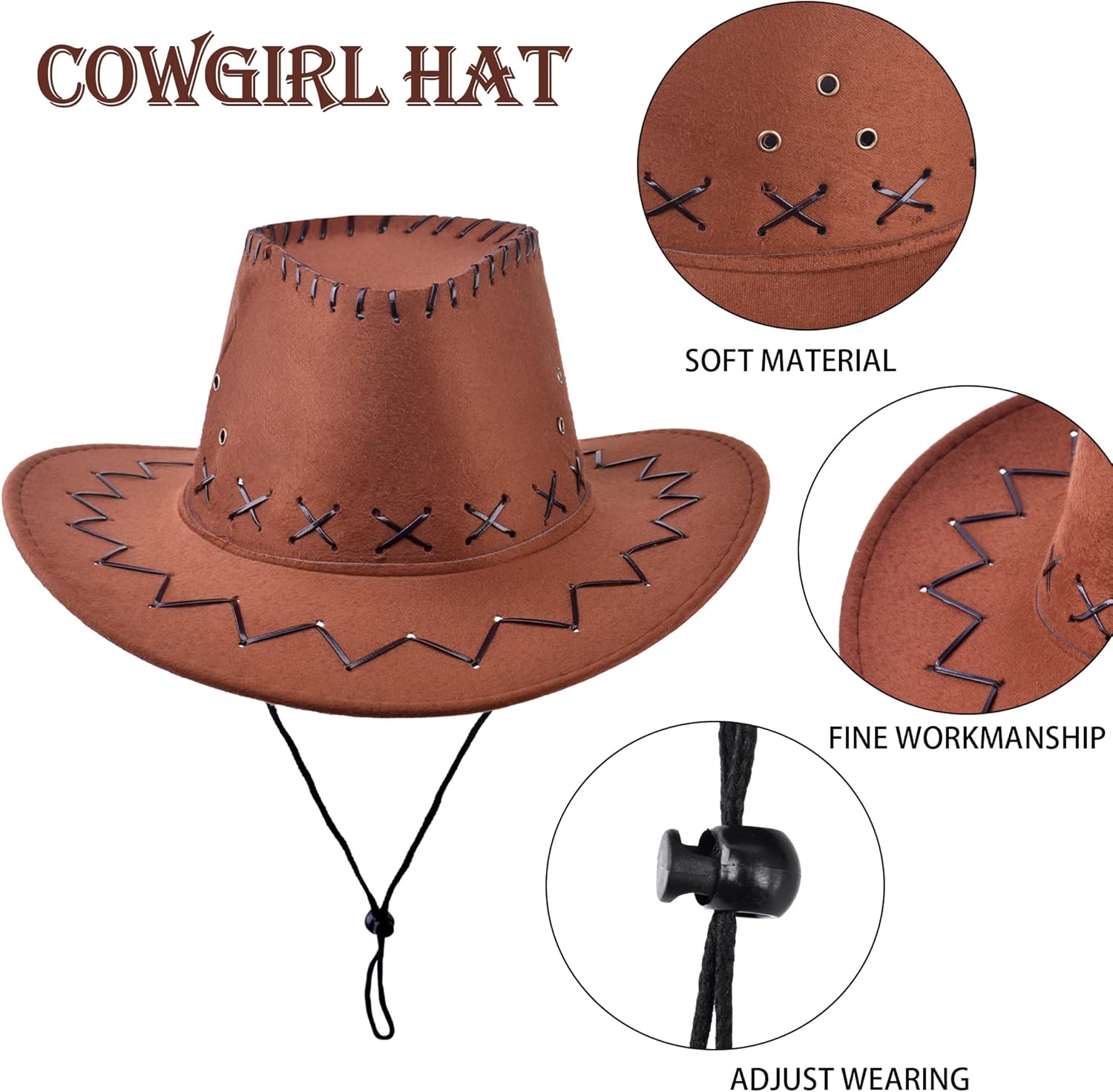 Cool 4-Piece Kids Cowboy and Cowgirl Costume Set
