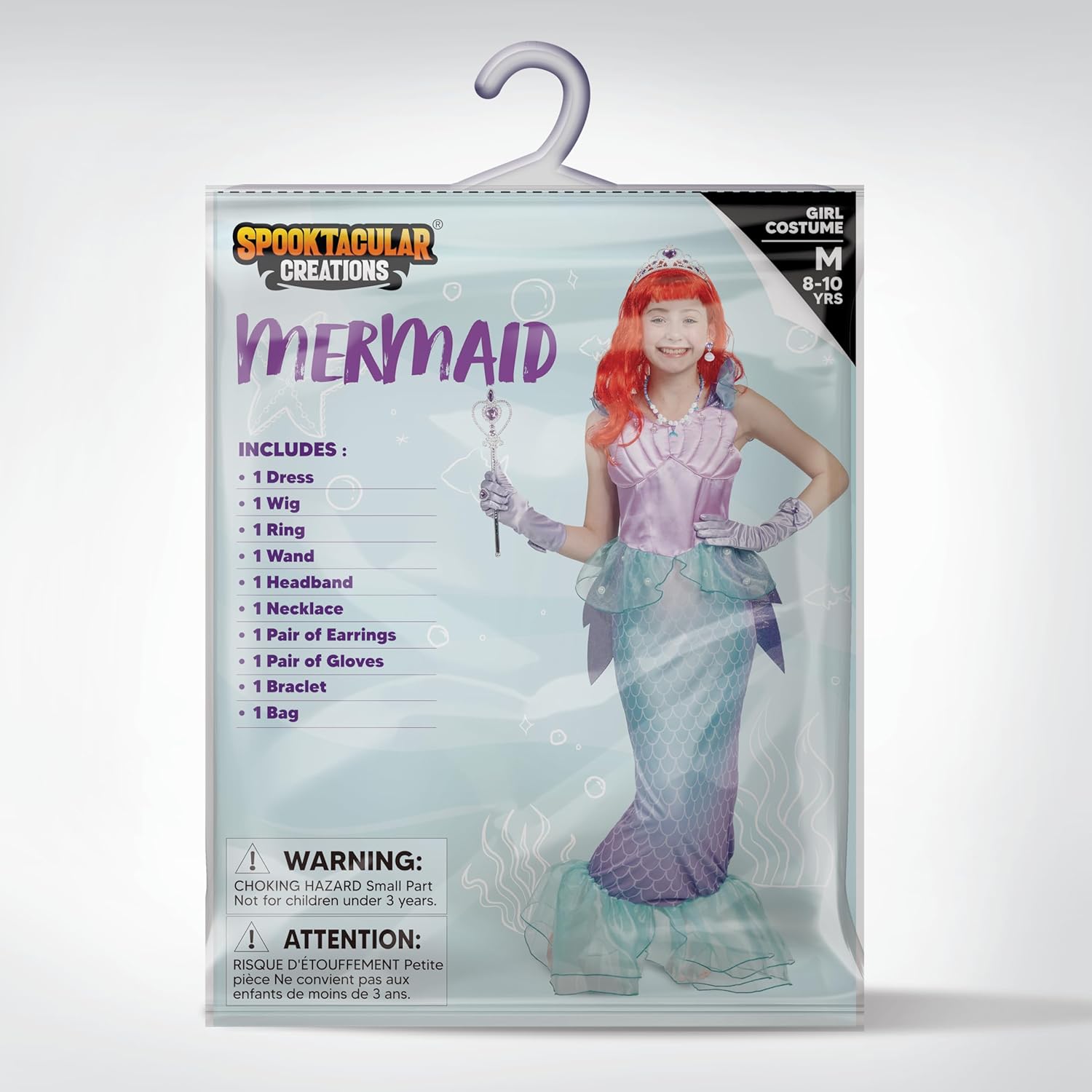 Halloween Mermaid Princess Costume for Girls 4-6