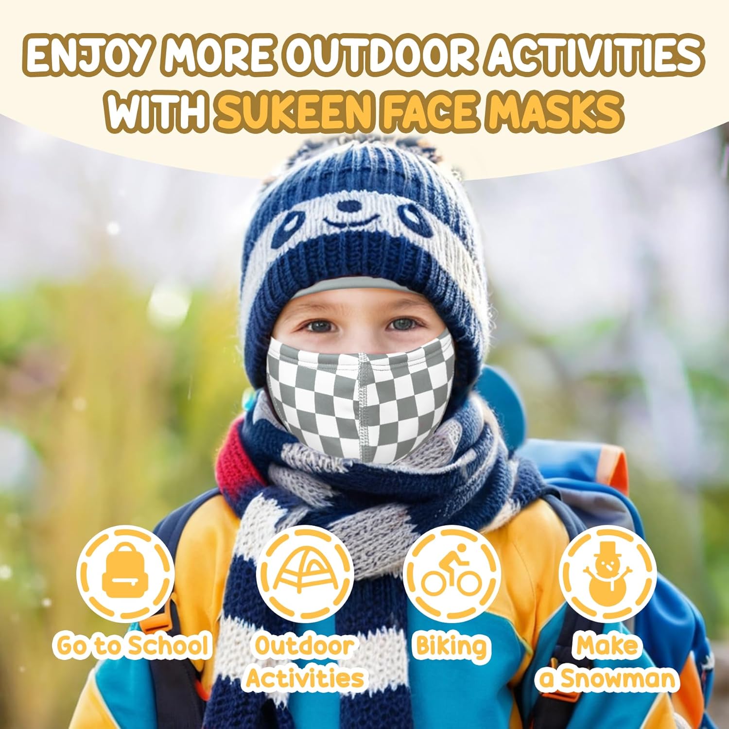 Warm Balaclava Ski Mask with Neck Gaiters for Kids - Best Winter Protection