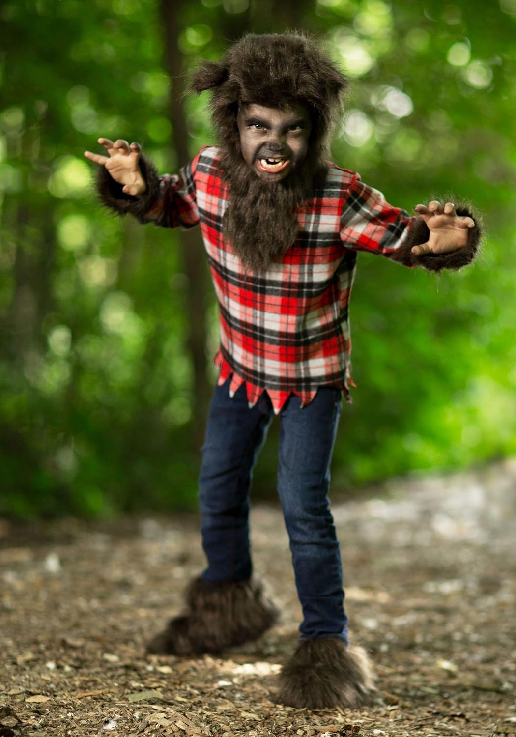 Faux Fur Werewolf Costume Kids Halloween Trick or Treat