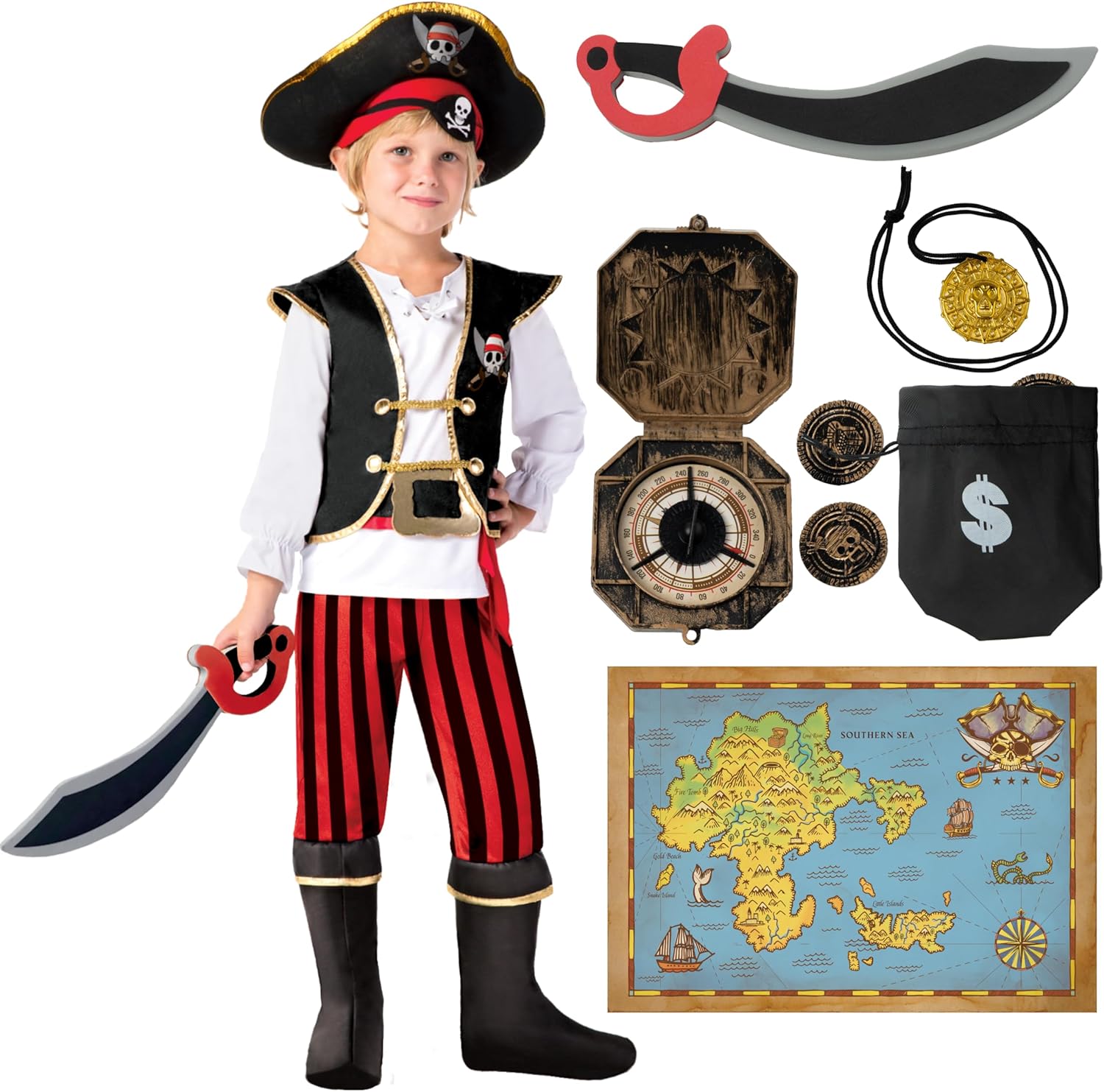 Pirate Costume Set for Kids - Perfect for Halloween and More