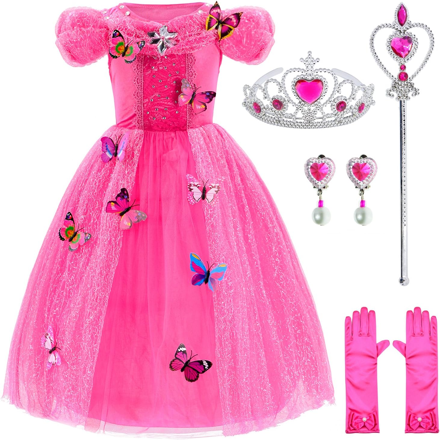 PRINCESS COSTUME BALLGOWN DRESS WITH ACCESSORIES SET