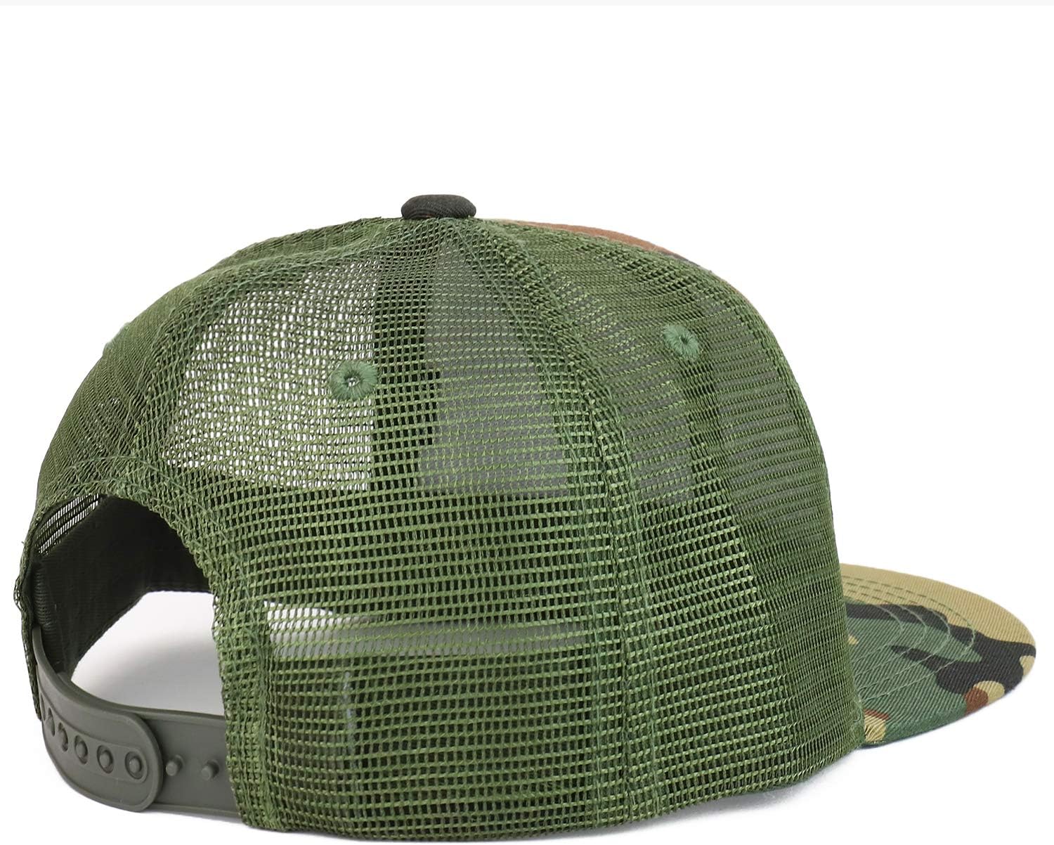 Armycrew Geometry Popsicle Patch Flat Bill Mesh Back Snapback Trucker Cap