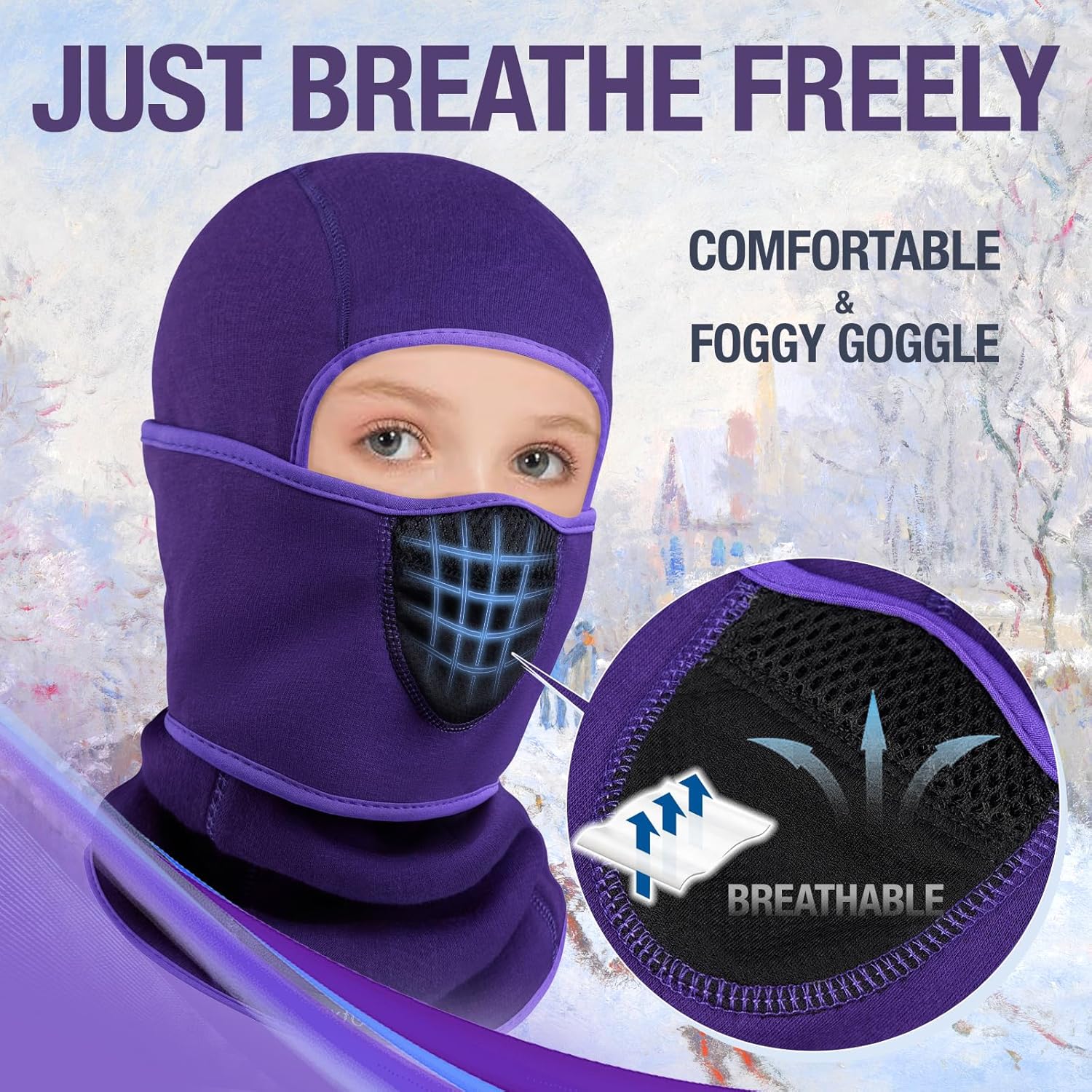 Warm Balaclava Ski Mask for Kids Windproof Comfortable