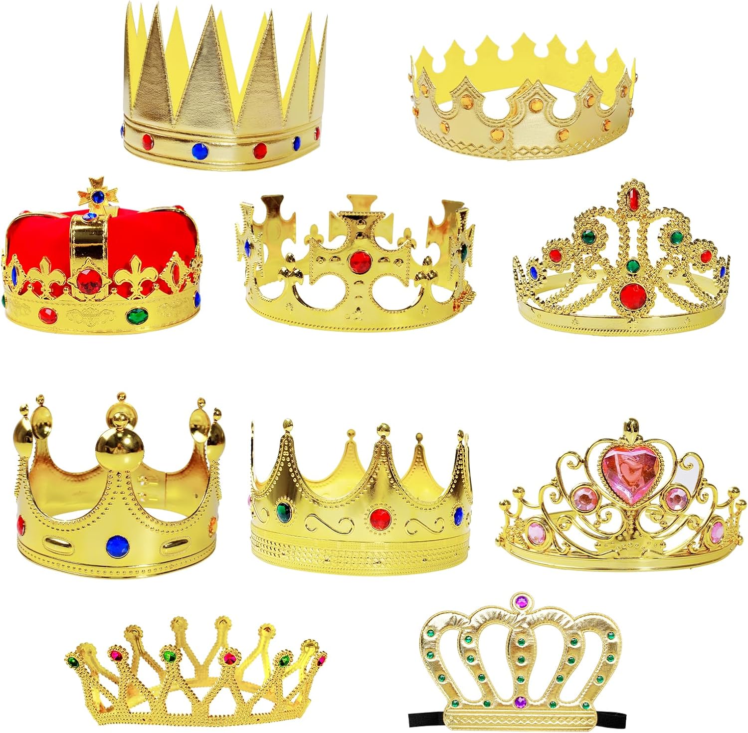 10 Pcs Royal King Crowns - Party Prom Sets