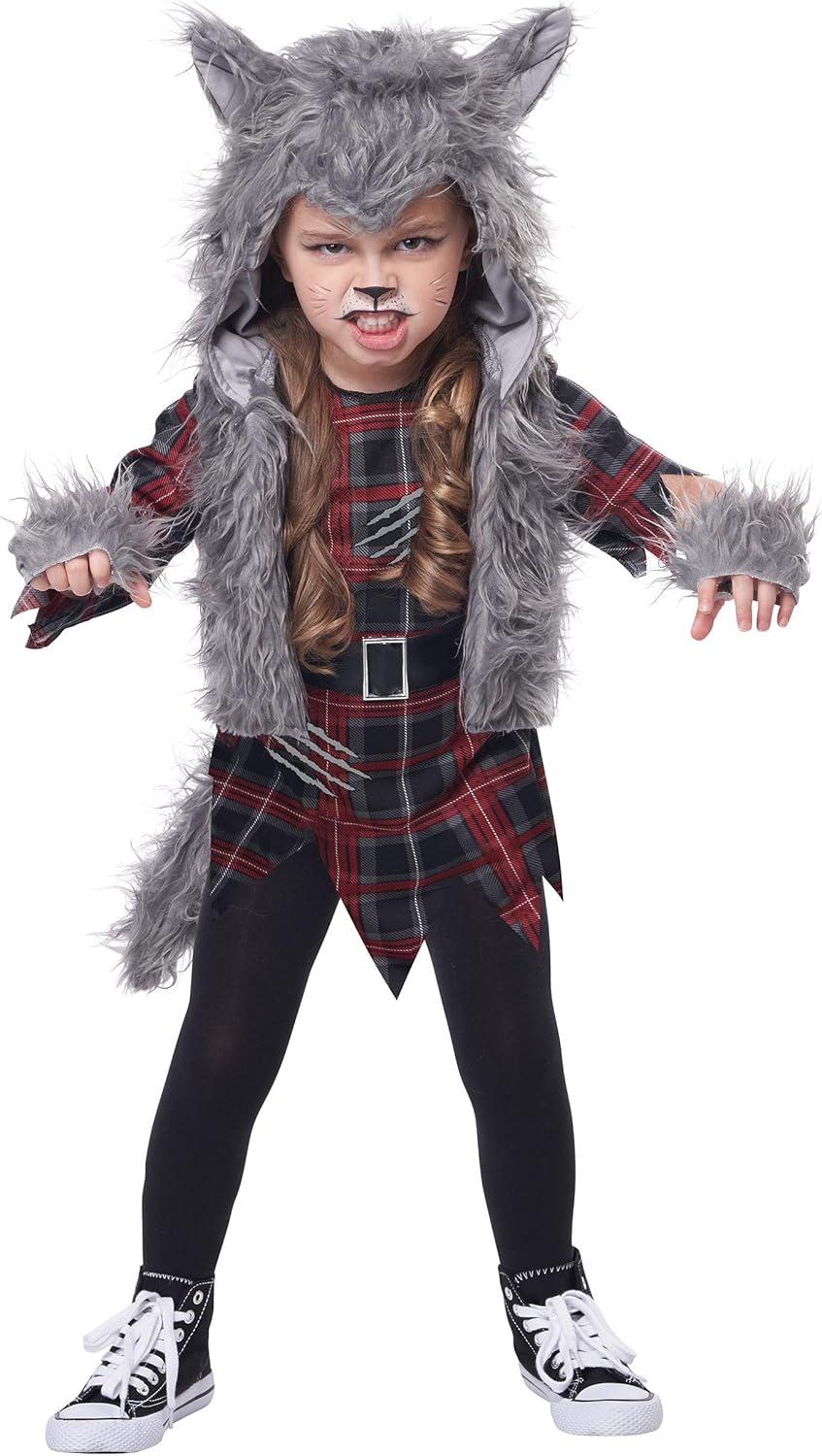 Soft warm stylish Wee-Wolf costume for girls