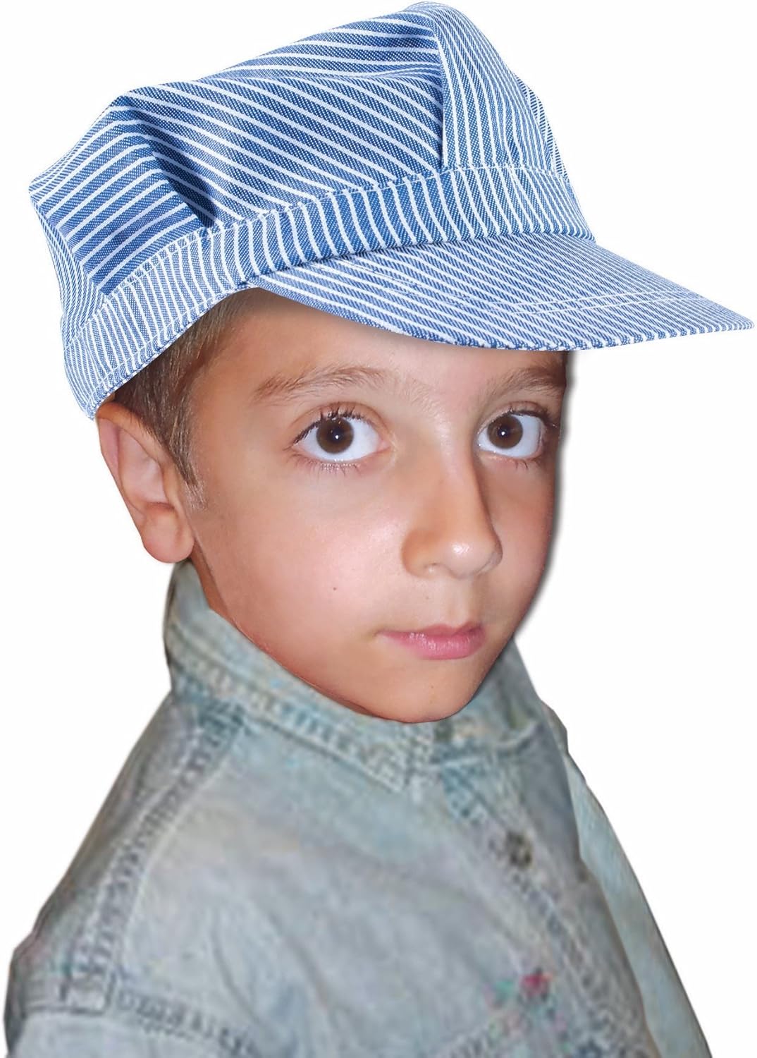 Child-sized train conductor hat