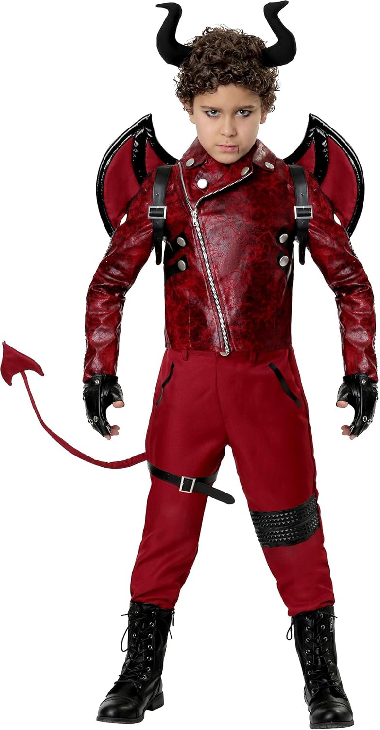 Childrens Boys Halloween Fun Costumes Dear Devils Trick or Treat Black Robe
