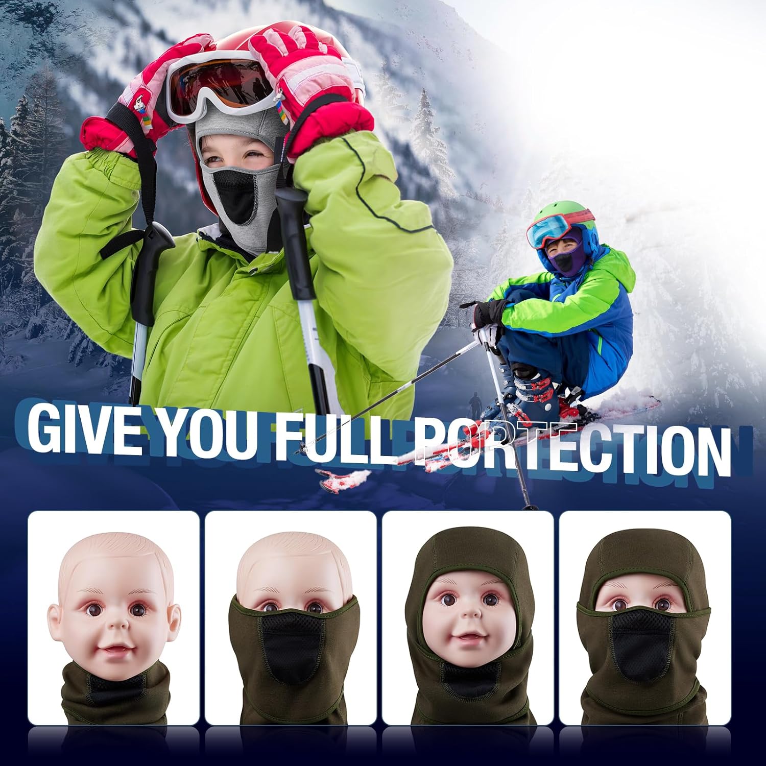 Warm Balaclava Ski Mask for Kids Windproof Comfortable