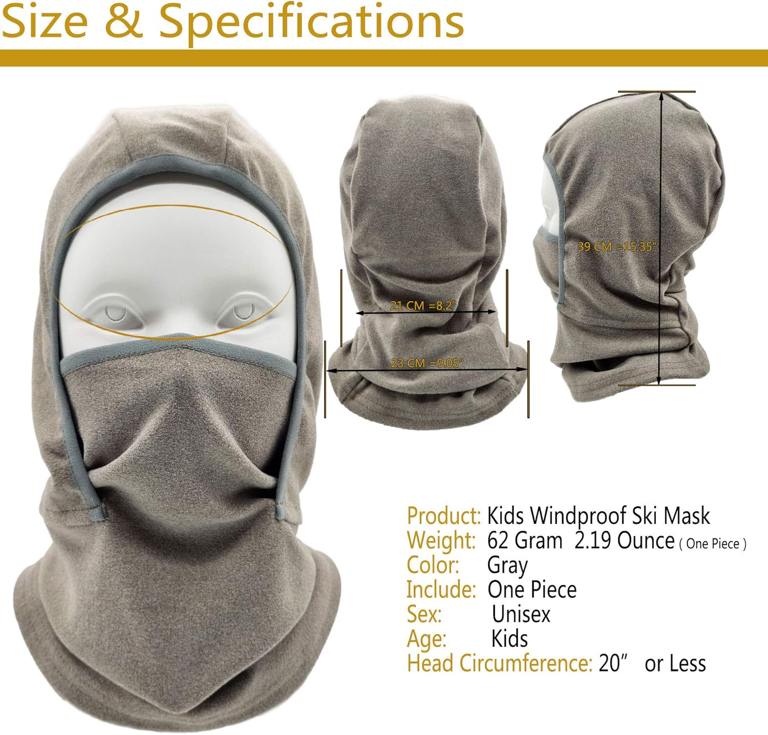 Winter Face Warmer Balaclava for Kids