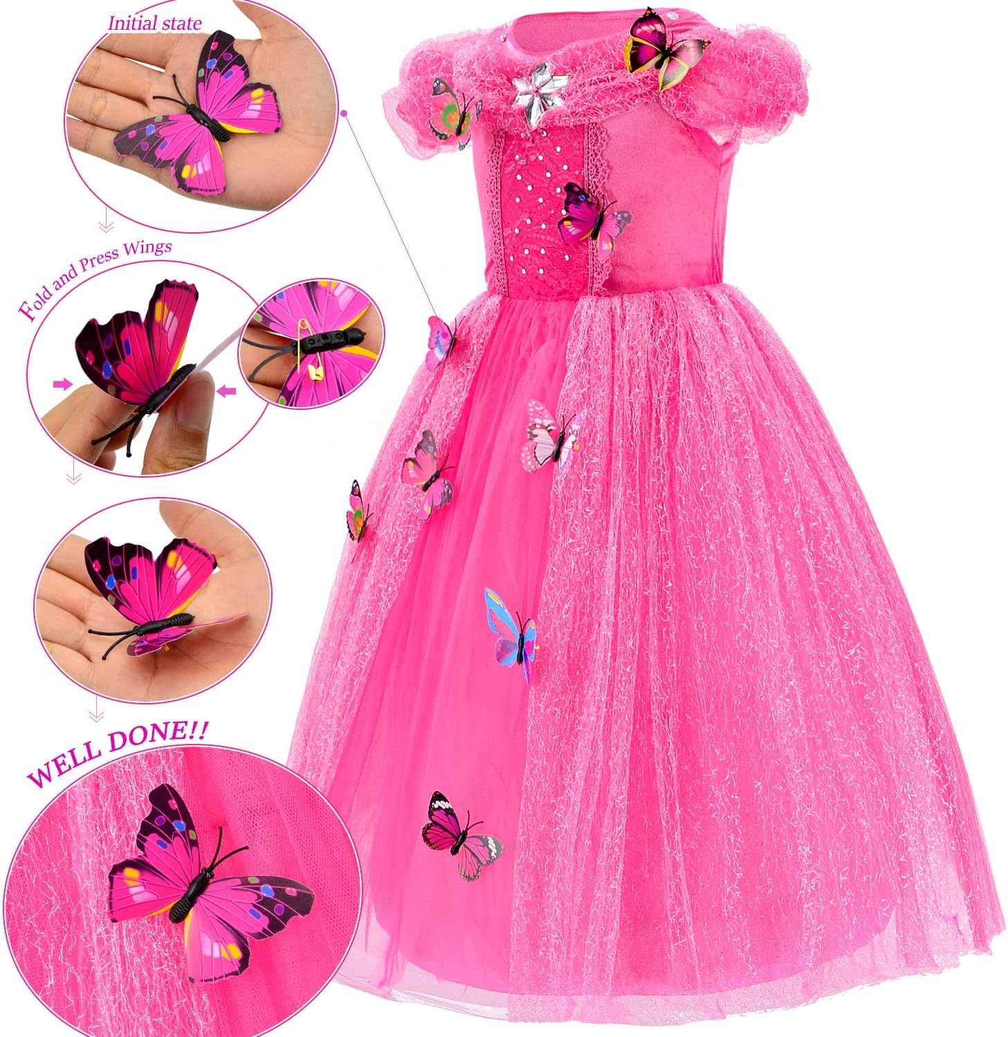 PRINCESS COSTUME BALLGOWN DRESS WITH ACCESSORIES SET