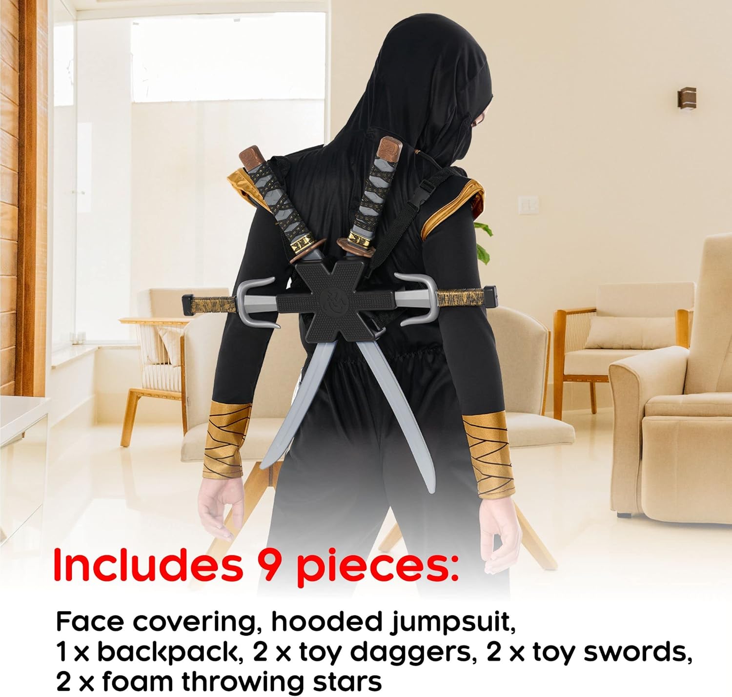 Morph Deluxe Ninja Costume for Kids Boys Set with Accessories