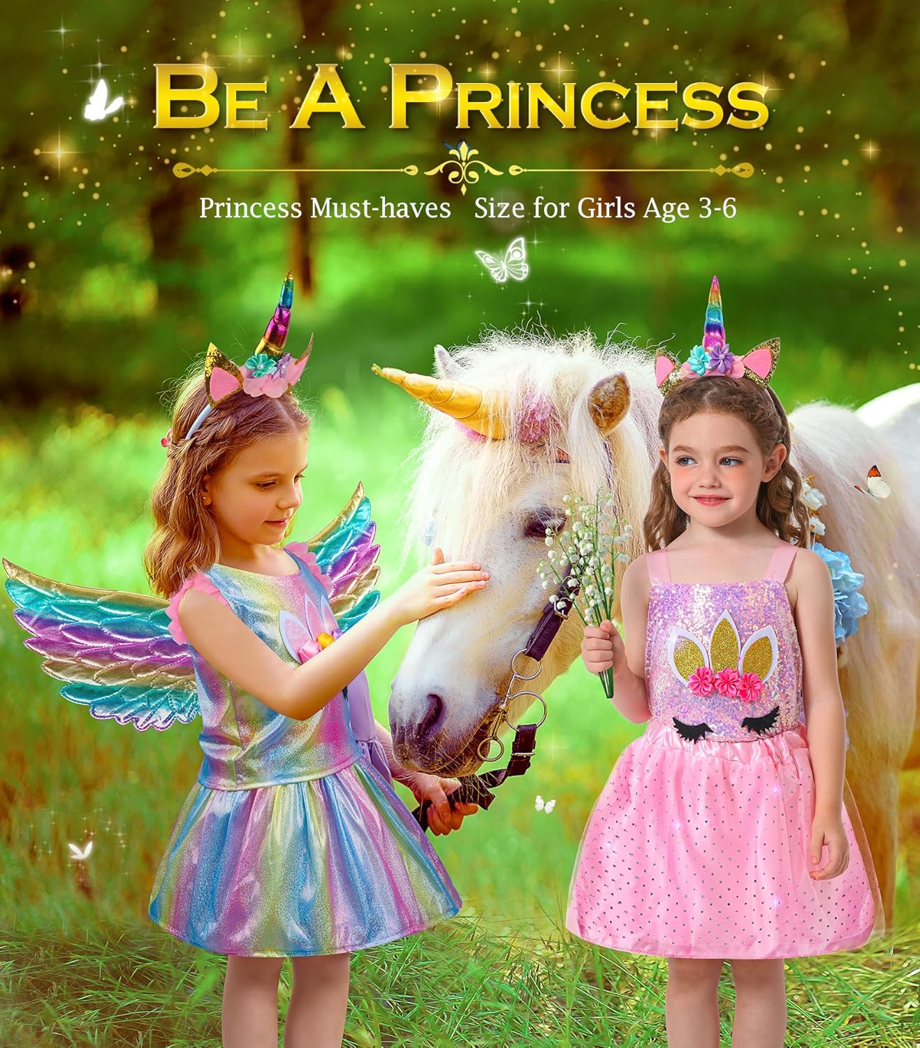 BIBUTY Kids Princess Dress Up Clothes Set