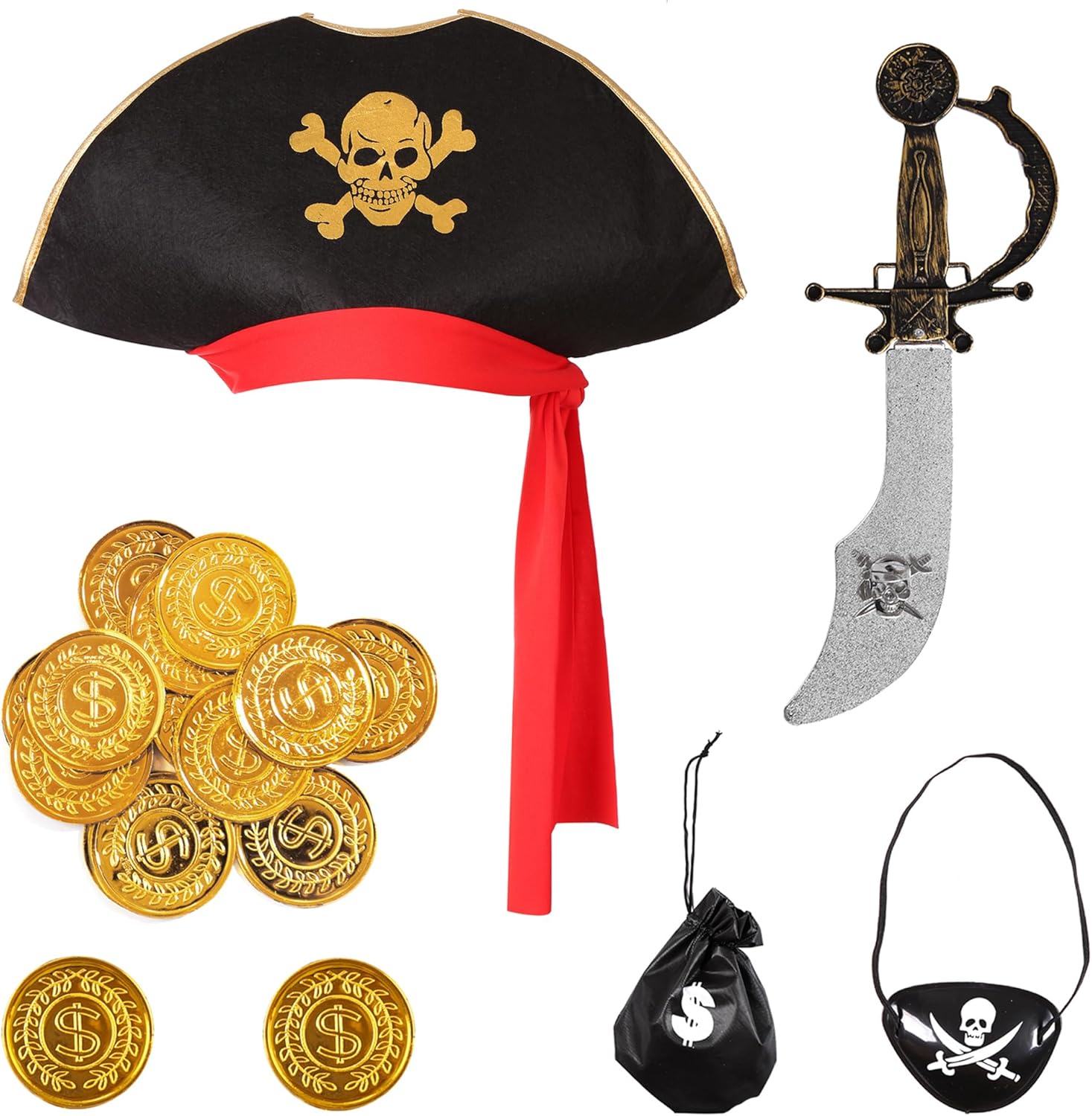Kids Pirate Costume Girls DeluxeBuccaneer Princess Costume Dress Set for Halloween Party