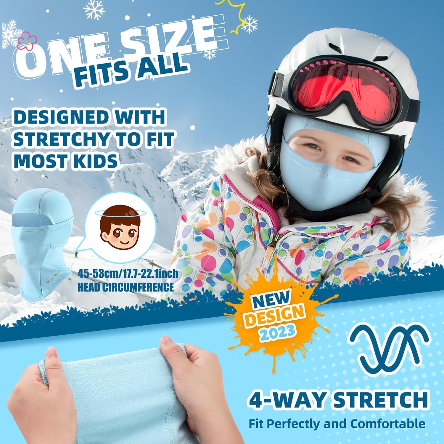 ICOCOPRO Kids Windproof Thermal Face Mask - Balaclava for Skiing More