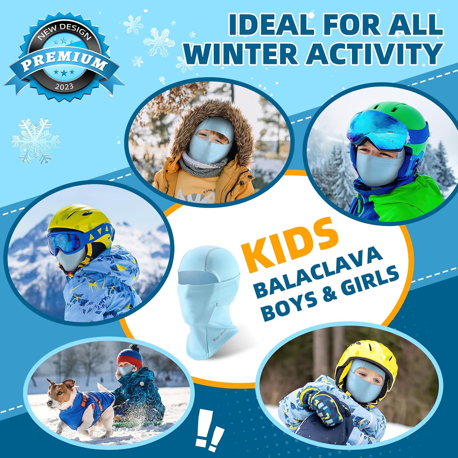 ICOCOPRO Kids Windproof Thermal Face Mask - Balaclava for Skiing More