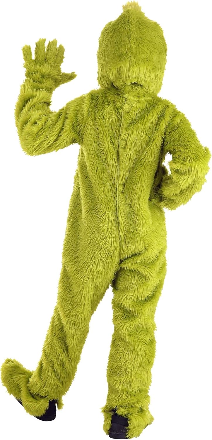Perfect Dr Seuss The Grinch Costume Open Face Faux Fur