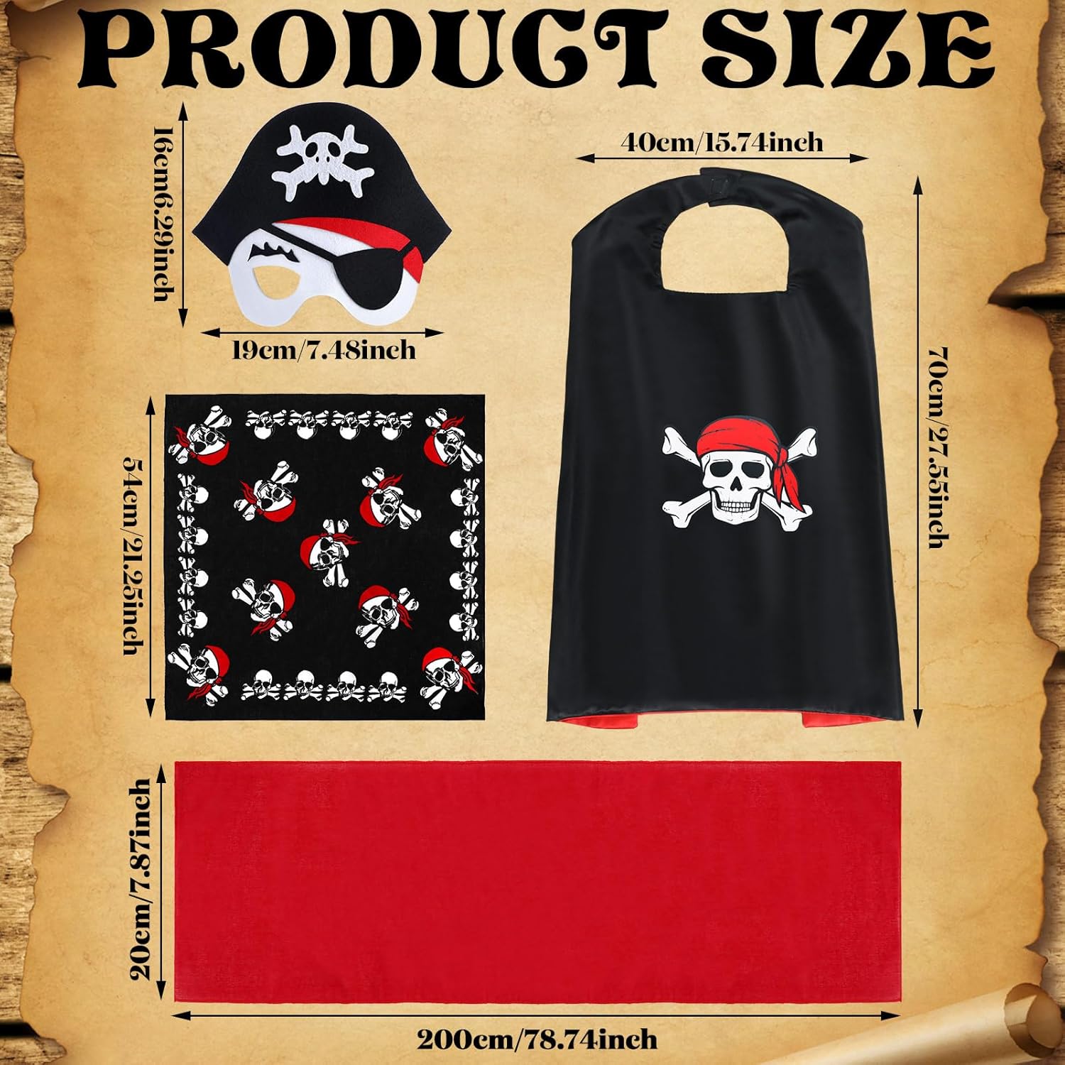 BNCAILOR 6-Piece Pirate Costume Accessory