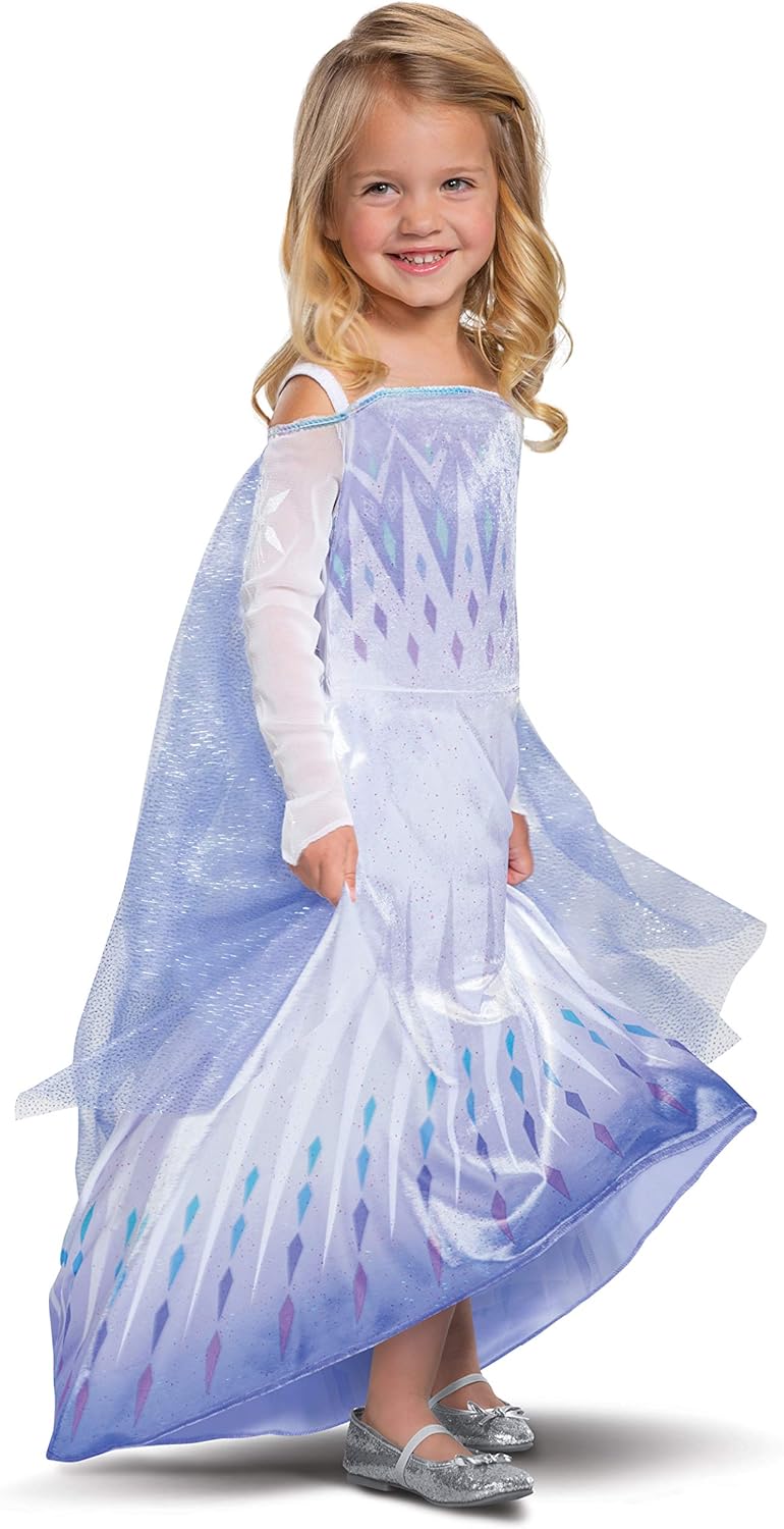 Disney Elsa Frozen Costume for Girls - Elsa Dress with Cape SATIN DRESS