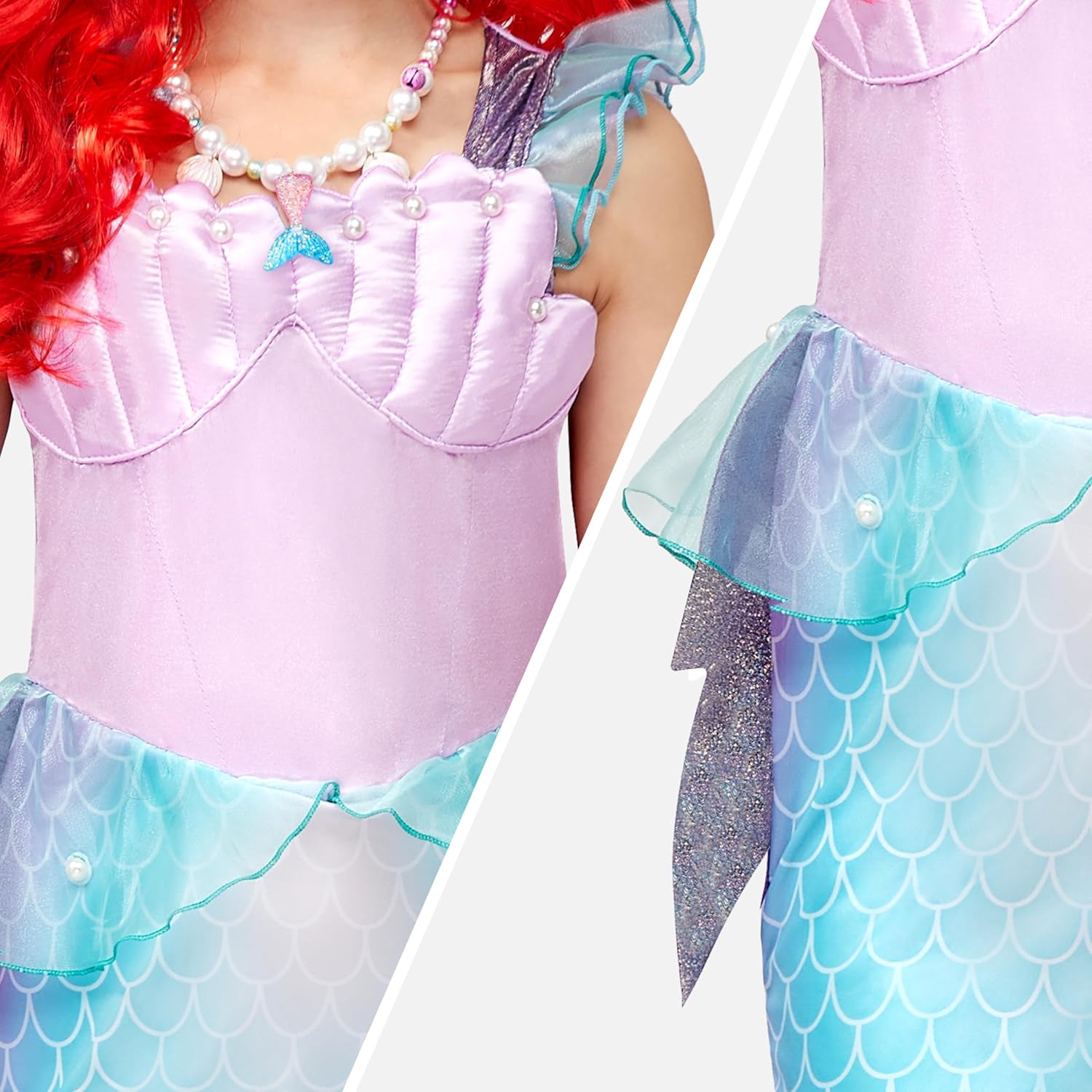 Halloween Mermaid Princess Costume for Girls 4-6