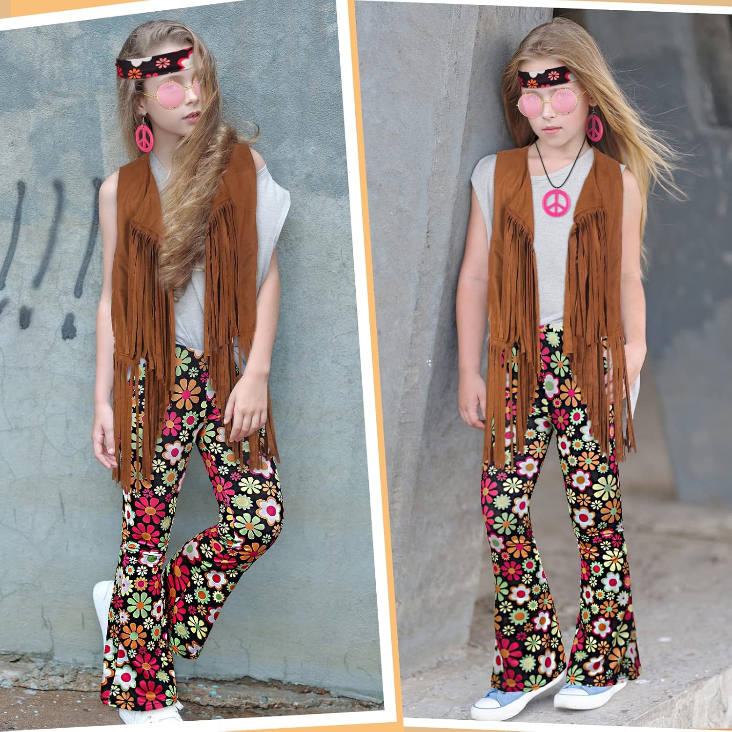 Jenaai 60s 70s Hippie Outfits for Girls