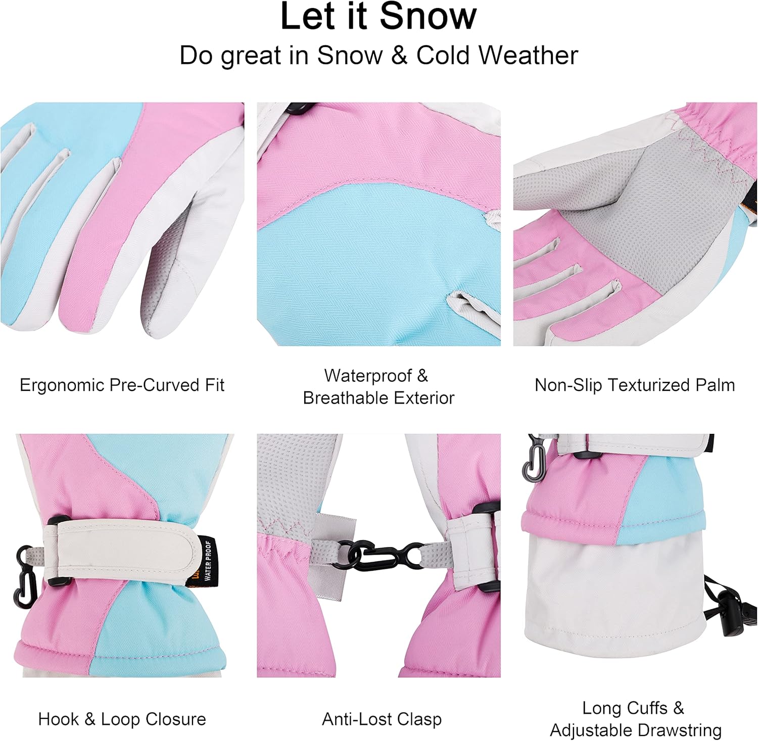 Stay Warm in the Snow - Kids Cotton Gloves Waterproof Water repellent