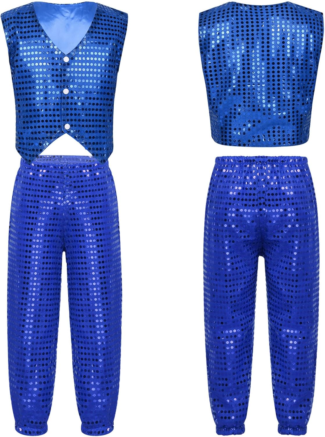 Kids Sequin Hip Hop Jazz Dance Christmas Costume Set