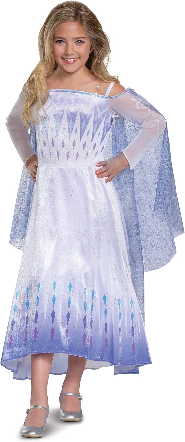 Disney Elsa Frozen Costume for Girls - Elsa Dress with Cape SATIN DRESS