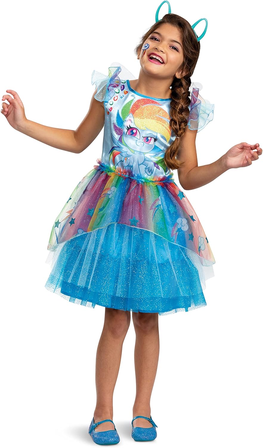 Rainbow Dash Costume for Girls My Little Pony Character Dress