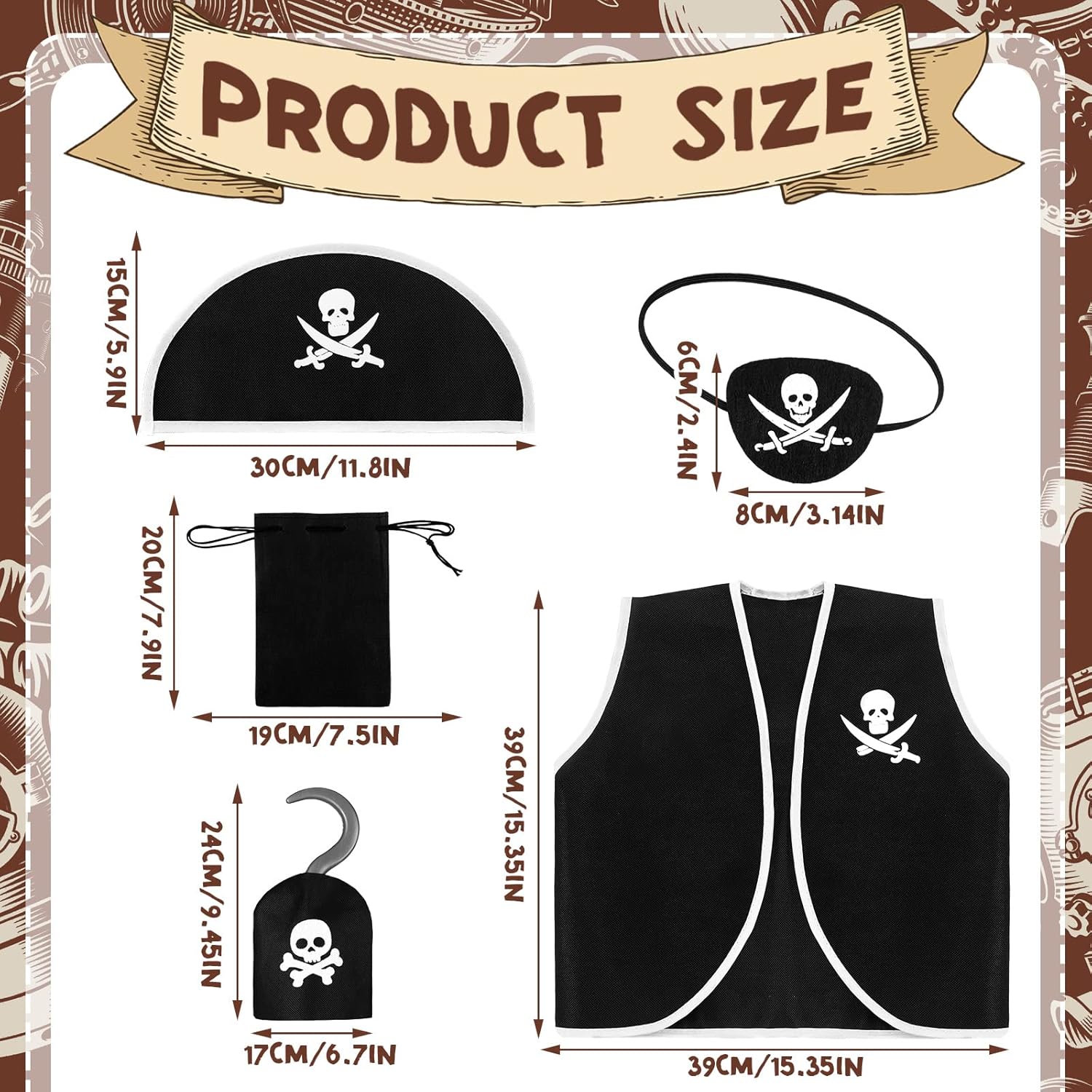 Bencailor Pirate Costumes Accessories Set Perfect for Kids