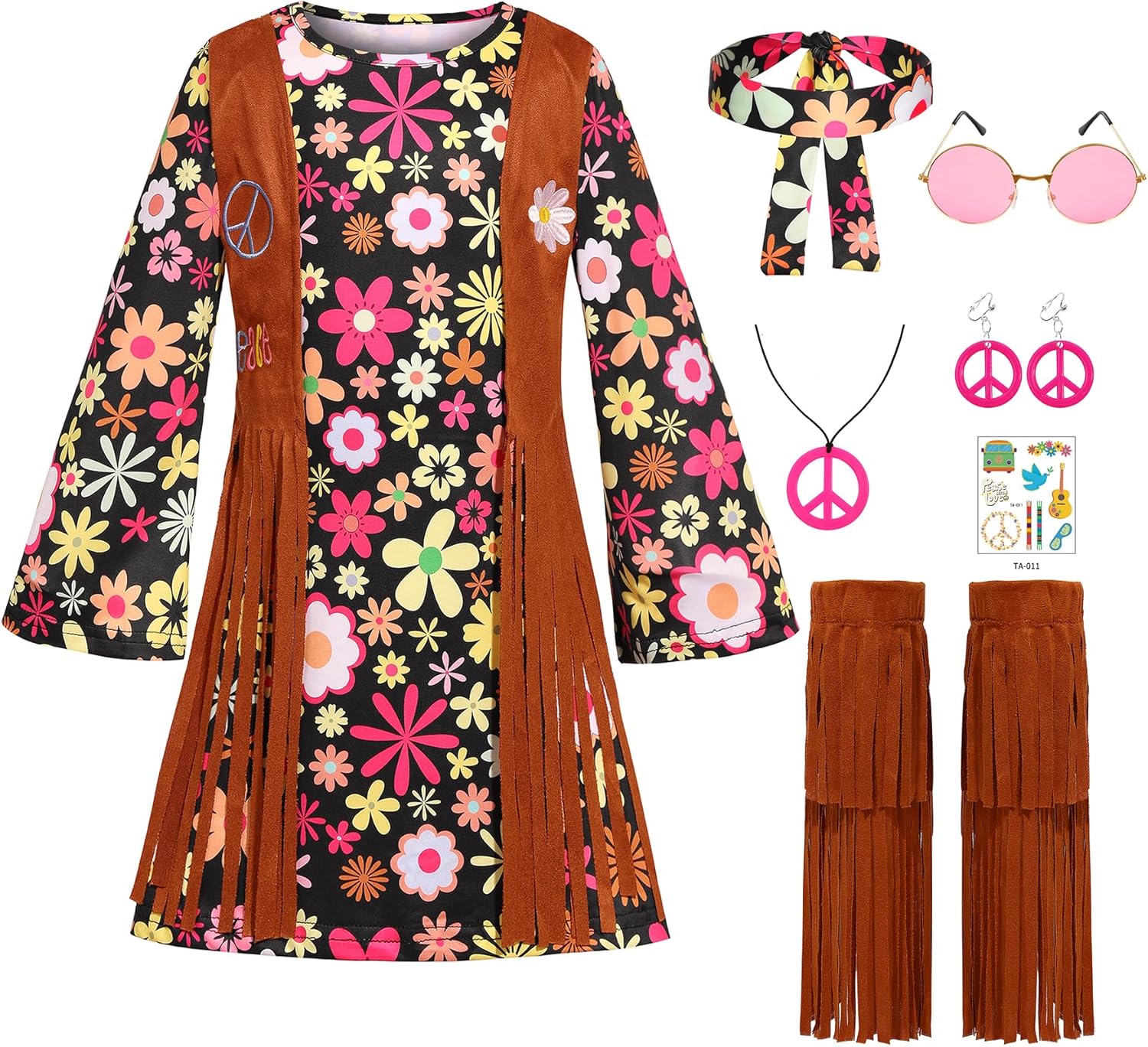 Big Special Kids 60s70s Hippie Costume for Girls